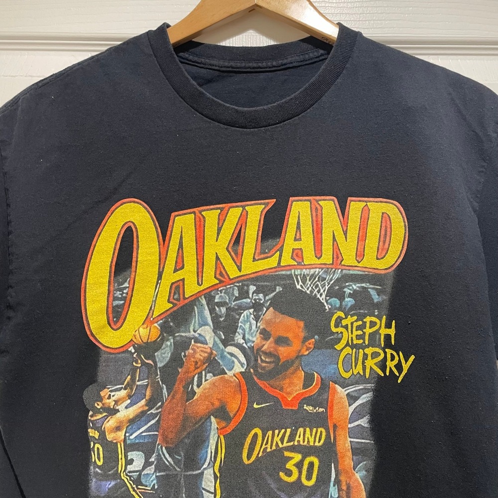 Steph Curry Graphic Tee Mens Size L Black Cotton Golden State Warriors Oakland
